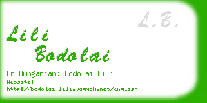 lili bodolai business card